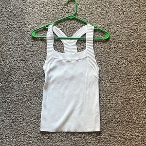 H&M White Ribbed Tank Top